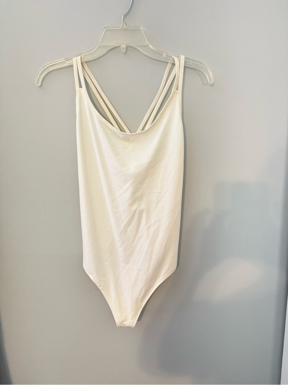 NWT Abercrombie & Fitch white thong bodysuit size Large